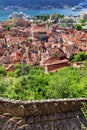 Rooftops of the old town of Kotor, Montenegro Royalty Free Stock Photo