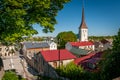 Rooftops of old town and St. Trinity church. Rakvere Royalty Free Stock Photo