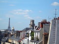 Rooftops Paris France latin quarter view Eiffel Tower