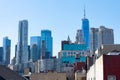 Rooftops in Two Bridges and the Lower Manhattan New York City Skyline