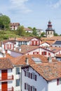 Rooftops of typical buildings of Ciboure in Aquitaine. France Royalty Free Stock Photo