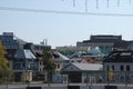 Rooftops under the zenith sun