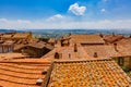 Rooftops and view of landscape in Cortona, Italy Royalty Free Stock Photo