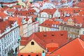 Rooftops view from the Town Hall tower in Prague