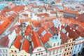 Rooftops view from the Town Hall tower in Prague