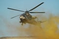 Rooivalk attack helicopter in battle Royalty Free Stock Photo