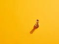 Rook or castle chess piece on yellow background Royalty Free Stock Photo
