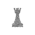 Rook chess icon. Boat chess icon. Rook Chess Icon Fingerprint Concept