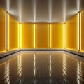 room against a futuristic background, portraying a harmonious blend of modernity and innovation. Royalty Free Stock Photo