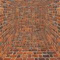 Room with all walls nade from red bricks Royalty Free Stock Photo