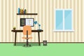 Room of app developer vector illustration