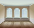 Room With Arched Windows Illustration