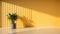 Room. background with shadow on yellow wall. Beautiful interior background Royalty Free Stock Photo