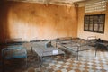 Room with beds in S21 Tuol Sleng Genocide Museum Phnom Penh Cambodia Royalty Free Stock Photo