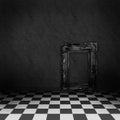 Room with black and white checker on the floor Royalty Free Stock Photo