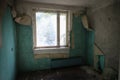 Room of a Building in Pripyat Town, Chernobyl Exclusion Zone, Ukraine Royalty Free Stock Photo