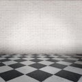 Room with chessboard floor Royalty Free Stock Photo