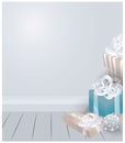 Room with chrismas gifts vector illustration