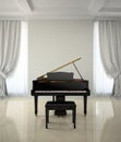 Room in classic style with piano 3D rendering Royalty Free Stock Photo