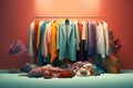 Room clothes conceptual. Generate Ai