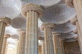 Room of 100 Columns in Gaudi's Parc Guell in Barcelona Royalty Free Stock Photo