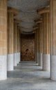 Mosaic colonnade terrace, park Guell in Barcelona Royalty Free Stock Photo