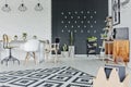 Room with decorative chalkboard wall