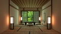 Room Design Japanese-style. 3D rendering