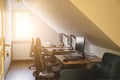 Room with desktops Royalty Free Stock Photo