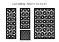 Room devider patterns. Set of decorative vector panels for laser cutting. Template for interior partition in arabesque