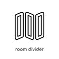 room divider icon. Trendy modern flat linear vector room divider