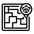 Room dog tracker icon outline vector. Animal care finder