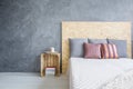 Room with eco, OSB bed Royalty Free Stock Photo