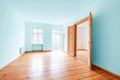 Room in empty flat with colored walls after renovation Royalty Free Stock Photo