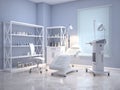 Room with equipment in the clinic of dermatology and cosmetology