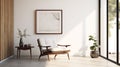 Precisionist Style Art: White Chair In An Airy And Light Empty Room