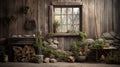 A room filled with lots of rocks and plants Royalty Free Stock Photo