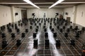 a room filled with robots, each one programmed to perform a specific task