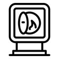 Room furnace icon outline vector. Fireplace burning