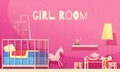 Girl Room Cartoon Illustration Royalty Free Stock Photo