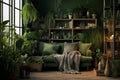 Room greenery plants. Generate Ai Royalty Free Stock Photo