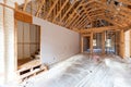 Room in home, under contruction, with spray foam Royalty Free Stock Photo