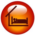 Room at hotel or motel icon