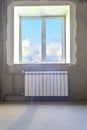 Room interior with radiator and without decoration Royalty Free Stock Photo