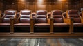 Room for Justice, Unfilled Chairs in the Courtroom Jury Box, Jury Legal Proceedings, Generative AI