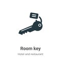 Room key vector icon on white background. Flat vector room key icon symbol sign from modern hotel and restaurant collection for Royalty Free Stock Photo