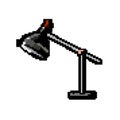 room lamp table game pixel art vector illustration