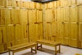 Room, locker room for workers with individual lockers for changing clothes in an industrial plant