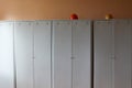 Room, locker room for workers with individual lockers for changing clothes in an industrial plant