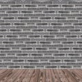 Room Made from Black brick wall and Wood Floor Royalty Free Stock Photo